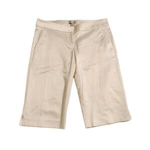 Bebe white satin Bermuda Dressy Vacation shorts size‎ 10